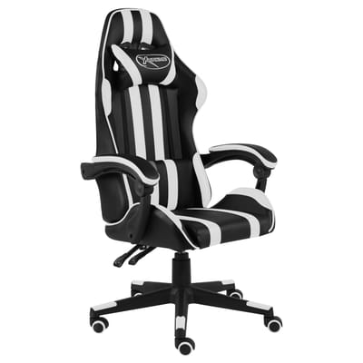 vidaXL - Racestoel - kunstleer - zwart - en - wit