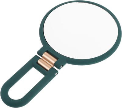 Opvouwbare Spiegel - Handspiegel Tafelspiegel - Make-up Aanbrengen - Vergrootglas Functie - 22.5 cm Hoog - Legergroen