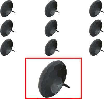 AMIG – Stalen Stoffeernagels Siernagels Meubelnagels Sierspijkers – ø50 x 40mm - Rond – Ruw Oppervlak – Zwart – Rustiek Ornament – 10 stuks