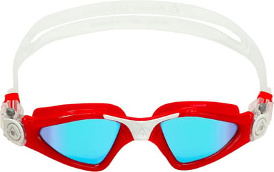 Aquasphere Kayenne Small - Zwembril - Volwassenen - Blue Titanium Mirrored Lens - Rood/Wit