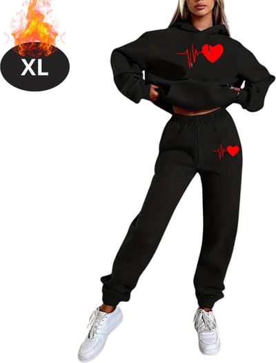 Nivard Joggingpak - Huispak - Volwassenen - Trainingspak - Comfortabel - Joggingsbroek - Tracksuit - Dames - Winter - Zwart - XL