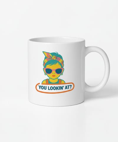 Retro Mok - "You Lookin' At?" Koffiemok met Attitude