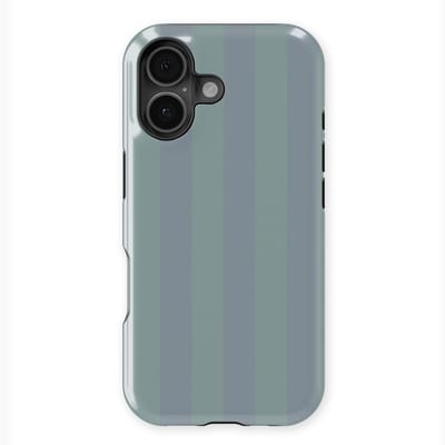 DripCase Gestreept Hoesje geschikt voor iPhone 16 Plus | Backcover met Mag | Stripes Motief | Trendy Case geschikt voor iPhone 16 Plus met Strepen Blue Mojito