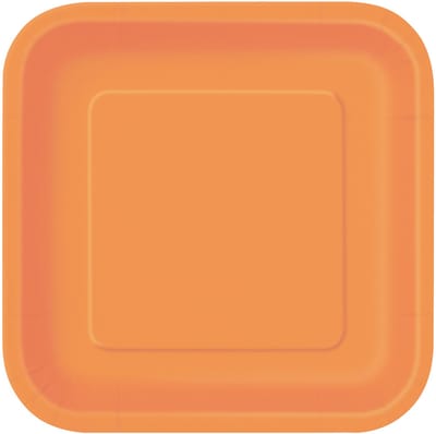 UNIQUE - Oranje vierkant borden 22 cm