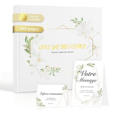 Dailygoods- Gastenboek 20x20 cm - Gouden Hardcover - Dik Papier - Anti-overdracht Papier - Ezel en Kaarten - Duurzame Esthetiek - Herinneringsboek