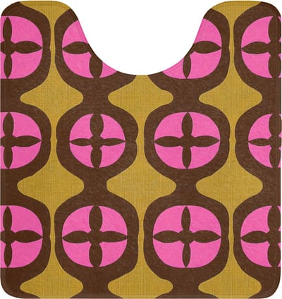 WC mat met uitsparing 55x60 cm - Antislip - Modern - Patroon - Roze - Toiletmat met uitsnijding - Vloermat - Douchemat - Toilet tapijt - Toiletmatten