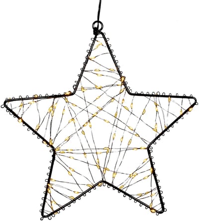 Anna's Collection Verlichte ster - 100 led lampjes - warm wit - D26 cm - kerster figuur - kerstverlichting