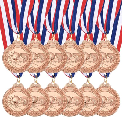 Onderscheidingsmedailles - Sportprijzen - Teamwedstrijden - Gladde oppervlakken - 12 stuks - Brons