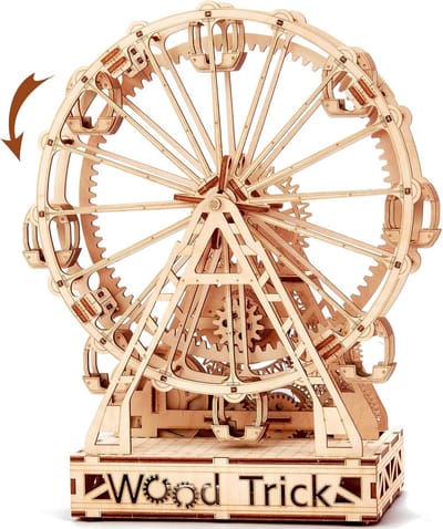Houten Reuzenrad - 3D Puzzel - Model Bouwen - Lijmvrije Assemblage - 227 Stukjes - Natuurlijk Hout