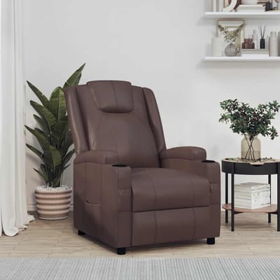 vidaXL - Fauteuil - verstelbaar - kunstleer - bruin