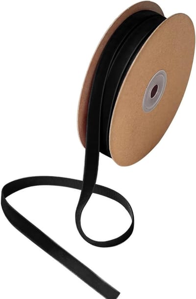 Velours Lint 10mm x 20m voor Creatieve Projecten, Versiering, Cadeaus en Feestelijke Gelegenheden (Zwart)