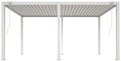 Vente-unique Vrijstaande bioklimatische pergola van aluminium met draaibare lamellen - 15 m² - wit - AMALFI