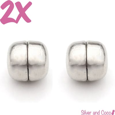 SilverAndCoco® - Hijab Magneten | Magneet voor Hoofddoek - Zilver (2 stuks) + opberg tasje