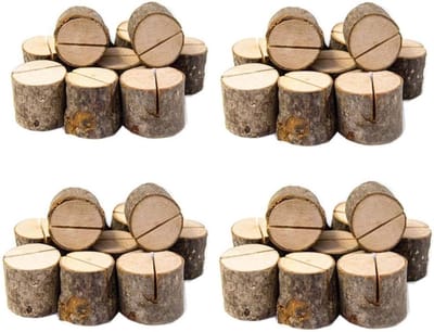 Houten Tafelhouders - Kaarthouders Rustiek - Feestdecoratie Tafelnummers - Natuurlijk Hardhout Karakter - 25.4 x 23.1 x 4.1 cm - Houtkleur