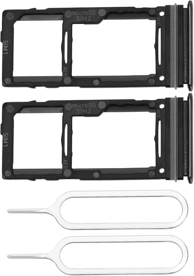 Dual SIM Kaartsleuf Tray Houder met Micro SD Kaart Houder en SIM Pin Geschikt voor Samsung Galaxy A52 5G/A52 4G/A72/A52s 5G/A72 5G - Zwart - Vervangingsonderdeel voor Smartphone Accessoires