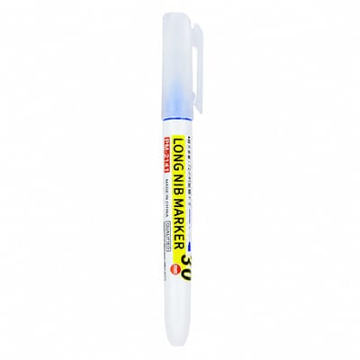 Oliehoudende marker - 1 blauwe pen - punt van 0,7 mm - voor diepe openingen en diverse ondergronden - basisverpakking