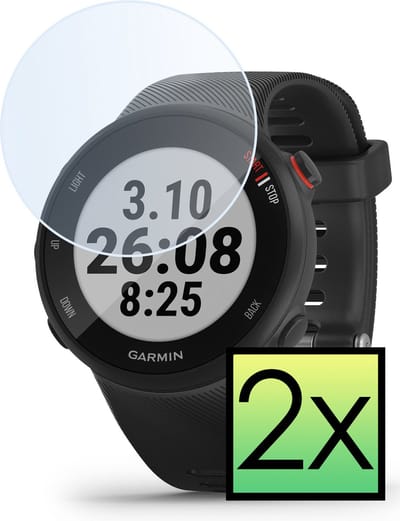 Screenprotector - 2 Stuks - Geschikt voor Garmin Forerunner 45 - Extra Sterk - Tempered Glass - Gehard Glas - Beschermglas Screen Cover - Bescherm Protector voor Smartwatch