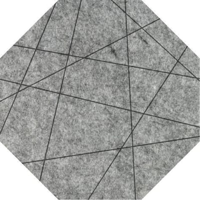 8-Hoek lijnen vilt onderzetters - Gemeleerd grijs - 6 stuks - 9,5 x 9,5 cm - Tafeldecoratie - Glas onderzetter - Cadeau - Woonkamer - Tafelbescherming - Onderzetters Voor Glazen - Keukenbenodigdheden - Woonaccessoires - Tafelaccessoires