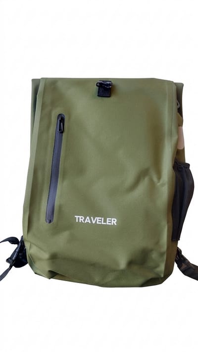 Traveler waterafstotend tarpaulin enkele fietstas rugzak - olijf - 21 liter