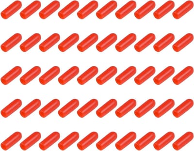100 Stuks Rubber Eindkappen - Ronde Beschermers voor Buitengebruik, Schroefdraad en Bevestigingsmaterialen (4mm ID Rood)