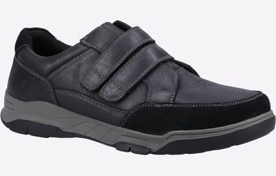Hush Puppies Fabian Double Strap Leren Zwarte Heren Loafers