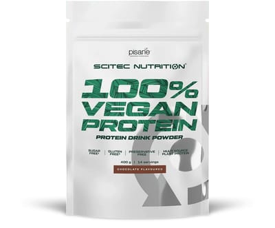 Scitec Nutrition® - 100% Vegan Protein (400 gram - Chocolate) - Chocolade - 14 eiwitshakes - proteine poeder - protein powder - eiwitpoeder - eiwitshakes - proteine shake - glutenvrij - suikervrij