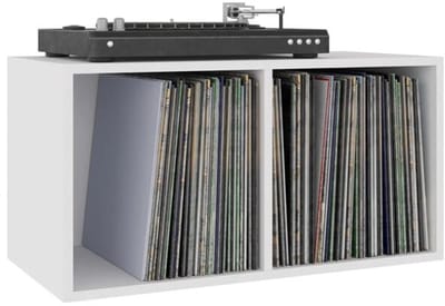Platenspelermeubel - LP-kast - Platenspelerkast - Draaitafelstandaard - Platenspelerstandaard - Vintage Displayplank - Wit