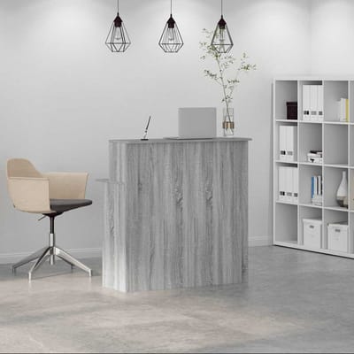vidaXL - Receptiebalie - 100x50x103,5 - cm - bewerkt - hout - grijs - sonoma - eiken