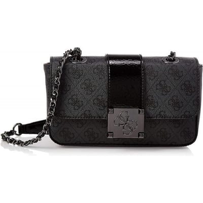 Guess Logo City Small Convertible Xbody Flap - Antraciet