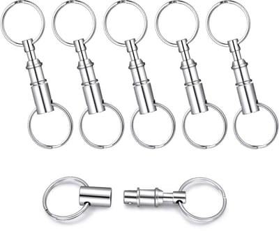 Dailygoods- Sleutelhanger met afneembare snelsluiting - Sleutelringen met dubbele kliksluiting - 6 stuks - Snelsluitdesign - Veerbelast kogellager - Comfortabele accessoires - Sleutelring