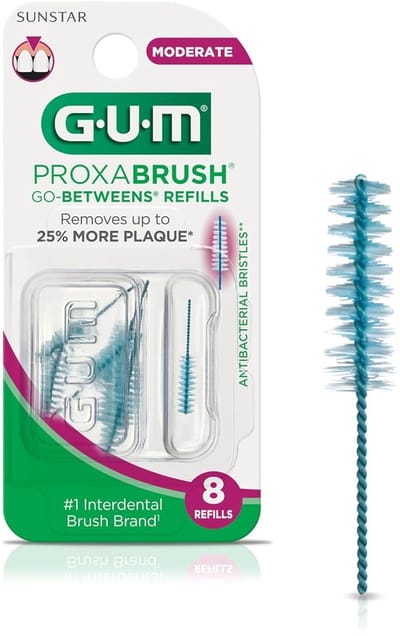 GUM Proxabrush Go-Betweens Refills – Moderate – Interdentale Borstels – Voor Gemiddelde Tussenruimtes