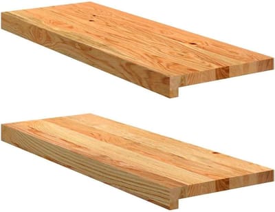 Vensterbanken 2 stuks - Houten raambekleding - Decoratie aanbrengen - Massief eikenhout - 70x30x2 cm - Lichtbruin