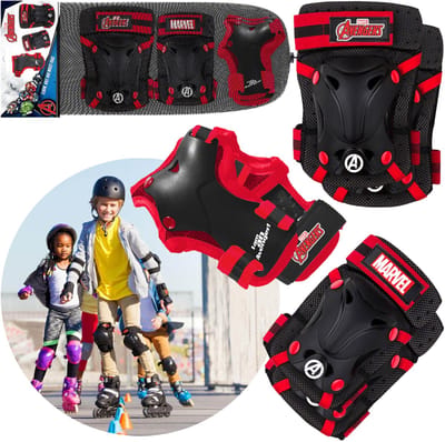 MARVEL Avengers Beschermers voor kinderen op rolschaatsen, fiets, step - set voor knieën, ellebogen, polsen