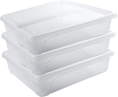 Vershoudbakje - 5x - laag - transparant - 2 liter - 24 x 20 x 6 cm - vershouddoosje - Vienna - Vershouddoos bakje