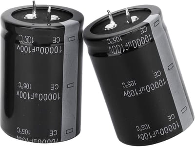 Dailygoods - Elektrolytische Condensator 10.000 µF - Hoge Capaciteit - Lange Levensduur - 100 V - Stabiliteit - Geschikt voor Elektronische Toepassingen