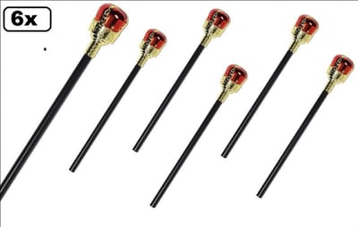 6x Scepter koning 48cm - Carnaval king thema party feest verjaardag festival optocht
