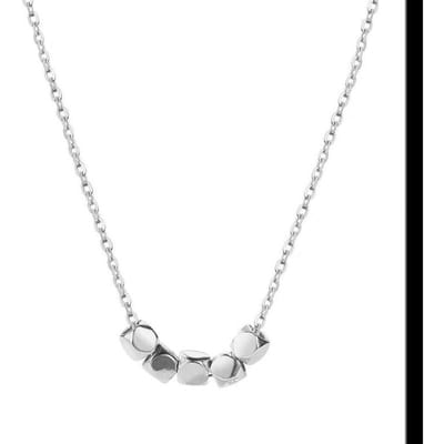 Sterling Zilver 925 Ketting Met Exquise Eenvoudige Sleutelbeenketting Persoonlijkheid Ins Transfer Kralen Geometrische Ketting Voor Dames white