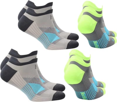 Norfolk - Sportsokken - Ultralight No Show Hardloopsokken met Meryl Skinlife - 4 paar - Hardlopen - Enkelsokken - Low cut sportsokken - Grijs/Grijs - Maat 39-42 - Thomas
