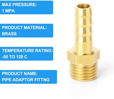 Dailygoods- Knelkoppelingen 12mm OD - Messing Slangpilaar - Mannelijke BSP Connector - 5 Stuks - Hoge Temperatuur/Druk Bestendig - Efficiënte Installatie - Pijpfitting