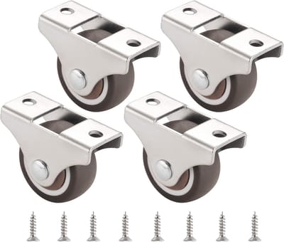 Bokwielen Set - Stille Meubelwielen - Meubels Verplaatsen - Stofdicht Rubber - 4 Stuks 50mm - Zilver