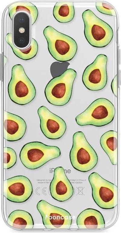 Fooncase Hoesje Geschikt voor iPhone X - Shockproof Case - Back Cover / Soft Case - Avocado