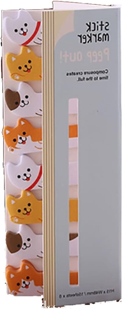 120 Stuks Schattige Zelfklevende Index Tabs - Mini Cartoon Dieren Pagina Markers voor Herinneringen en Notities