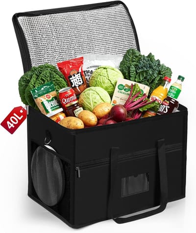 Grote Isolatietas 40L - 4-laags Thermisch Met Folie - Opvouwbare Koeltas Voor Picknick & Strand - Zwaar 420D Oxford