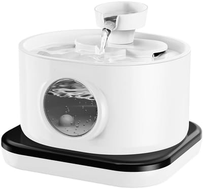 GELLDG kattenwaterfontein - Draadloze Drinkfontein – Waterfontein voor Kat & Hond – Oplaadbaar, Fluisterstil & Met Sensor - Wit - 2,8L