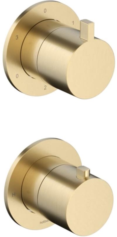 Hotbath Ace - Afbouwdeel voor Inbouw Thermostaat - 2-Weg Stop-Omstel - Geborsteld Messing Pvd - V02