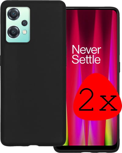 Hoesje 2 Stuks - Geschikt voor OnePlus Nord CE 2 Lite - Sterk & Shockproof - Case Siliconen - Back Cover - Telefoon Hoes - Zwart