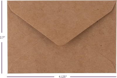 200 Stuks Mini Enveloppen Bruin Kraft Papier - Ideaal voor Cadeaubonnen, Visitekaartjes en Bedankjes (10x7 cm)