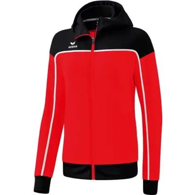 Erima Change Trainingsjack Met Capuchon Dames - Wit / Zwart / Rood | Maat: 34