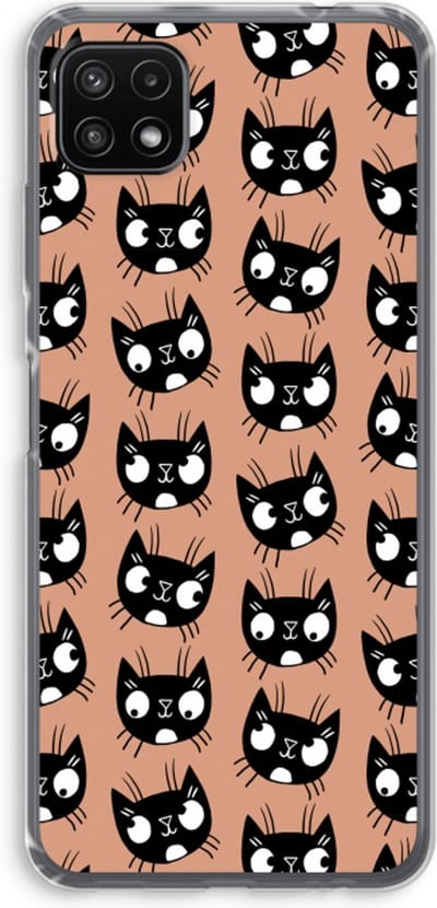 Case Company® - Hoesje geschikt voor Samsung Galaxy A22 5G hoesje - Kat - Soft Cover Telefoonhoesje - Bescherming aan alle Kanten en Schermrand
