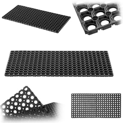 KADAX Deurmat met gatenpatroon, antislip rubberen ringmat voor buiten, rubberen mat van rubber voor de entree (patroon 1, 50x100 cm)